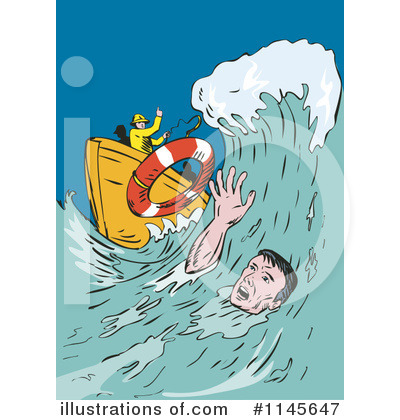 Drowning Clipart #1145647 - Illustration by patrimonio