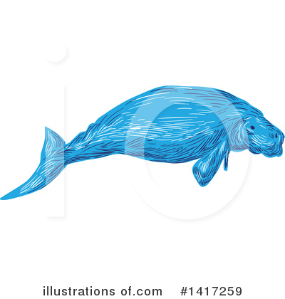 Manatee Clipart #1417259 by patrimonio