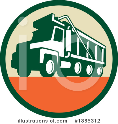 Royalty-Free (RF) Dump Truck Clipart Illustration by patrimonio - Stock Sample #1385312