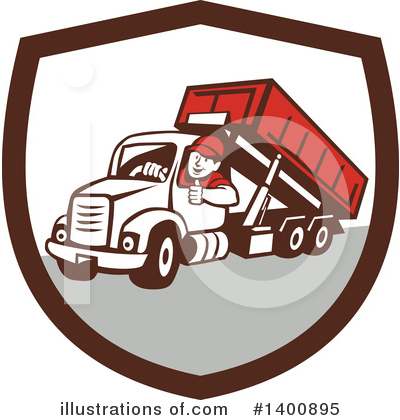 Royalty-Free (RF) Dump Truck Clipart Illustration by patrimonio - Stock Sample #1400895