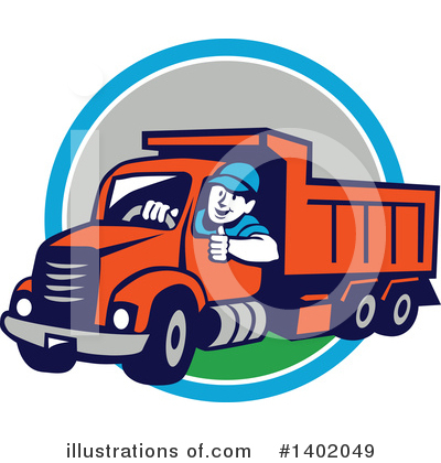 Royalty-Free (RF) Dump Truck Clipart Illustration by patrimonio - Stock Sample #1402049