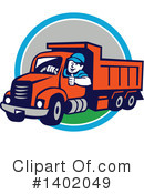 Dump Truck Clipart #1402049 by patrimonio