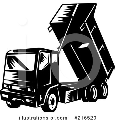 Royalty-Free (RF) Dump Truck Clipart Illustration by patrimonio - Stock Sample #216520