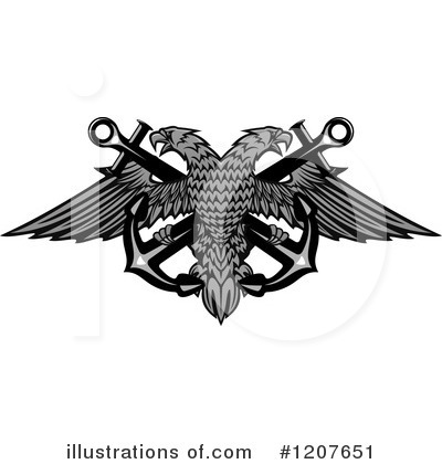 Royalty-Free (RF) Eagle Clipart Illustration by Vector Tradition SM - Stock Sample #1207651