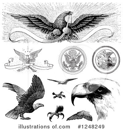 Royalty-Free (RF) Eagle Clipart Illustration by BestVector - Stock Sample #1248249