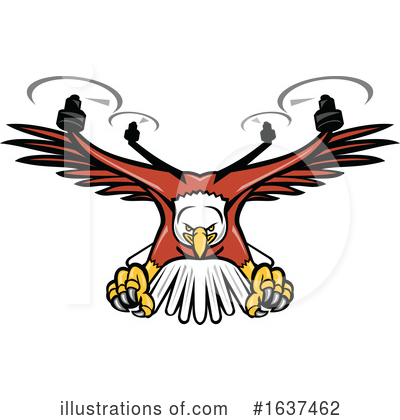 Royalty-Free (RF) Eagle Clipart Illustration by patrimonio - Stock Sample #1637462