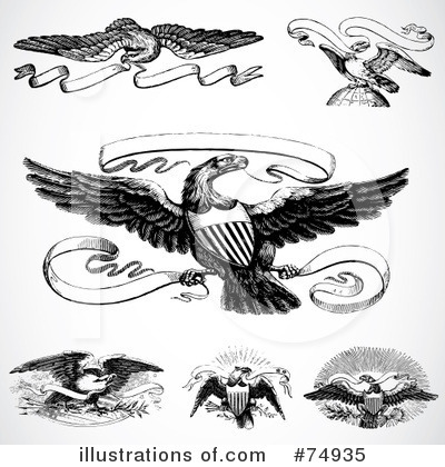 Royalty-Free (RF) Eagles Clipart Illustration by BestVector - Stock Sample #74935