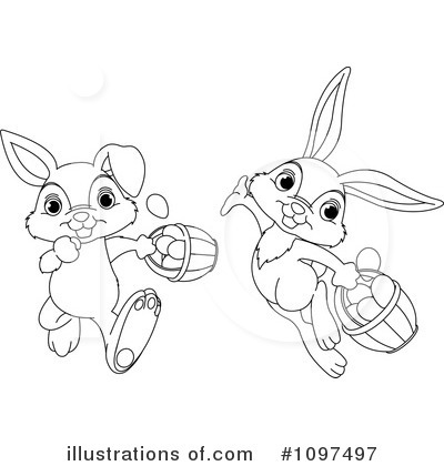 Royalty-Free (RF) Easter Bunny Clipart Illustration by Pushkin - Stock Sample #1097497