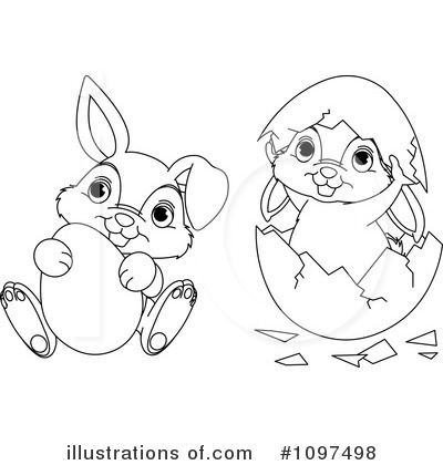 Royalty-Free (RF) Easter Bunny Clipart Illustration by Pushkin - Stock Sample #1097498