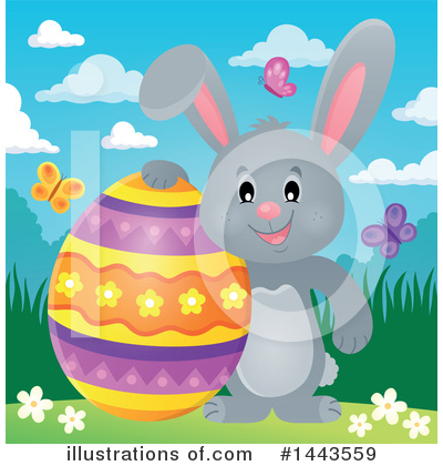 Royalty-Free (RF) Easter Bunny Clipart Illustration by visekart - Stock Sample #1443559