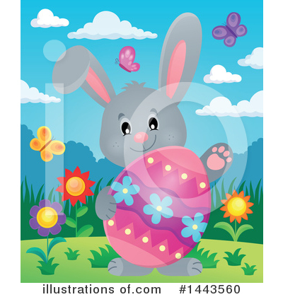 Royalty-Free (RF) Easter Bunny Clipart Illustration by visekart - Stock Sample #1443560