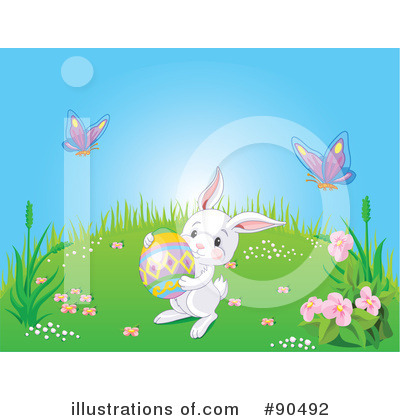 Royalty-Free (RF) Easter Bunny Clipart Illustration by Pushkin - Stock Sample #90492