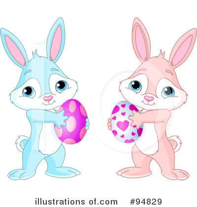 Royalty-Free (RF) Easter Bunny Clipart Illustration by Pushkin - Stock Sample #94829