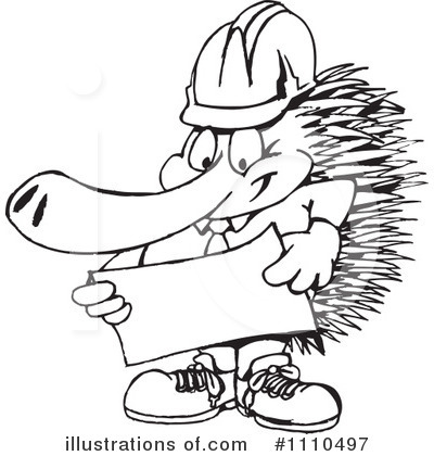 Royalty-Free (RF) Echidna Clipart Illustration by Dennis Holmes Designs - Stock Sample #1110497