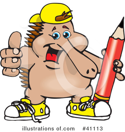 Royalty-Free (RF) Echidna Clipart Illustration by Dennis Holmes Designs - Stock Sample #41113