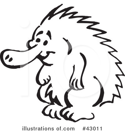 Royalty-Free (RF) Echidna Clipart Illustration by Dennis Holmes Designs - Stock Sample #43011