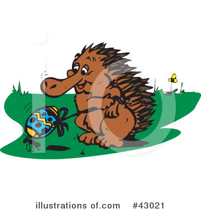 Royalty-Free (RF) Echidna Clipart Illustration by Dennis Holmes Designs - Stock Sample #43021
