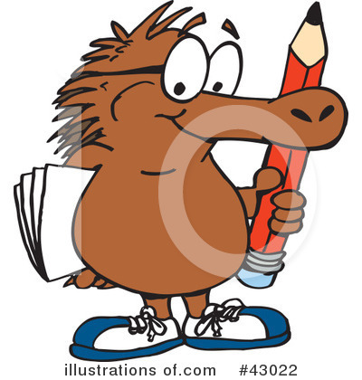 Royalty-Free (RF) Echidna Clipart Illustration by Dennis Holmes Designs - Stock Sample #43022