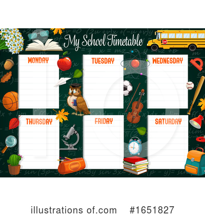 School Timetable Clipart #1651827 by Vector Tradition SM