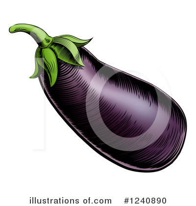 Royalty-Free (RF) Eggplant Clipart Illustration by AtStockIllustration - Stock Sample #1240890