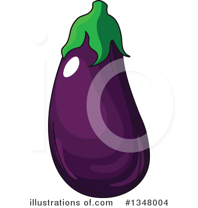 Royalty-Free (RF) Eggplant Clipart Illustration by Vector Tradition SM - Stock Sample #1348004