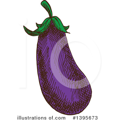 Royalty-Free (RF) Eggplant Clipart Illustration by Vector Tradition SM - Stock Sample #1395673