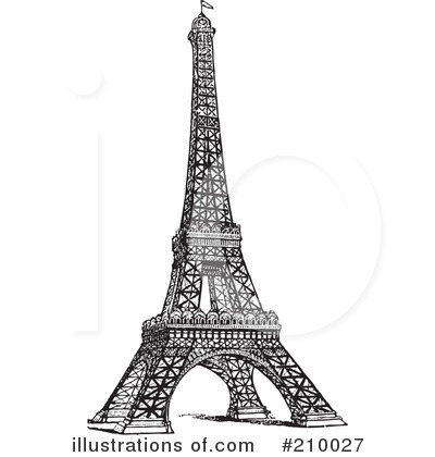 Royalty-Free (RF) Eiffel Tower Clipart Illustration by BestVector - Stock Sample #210027