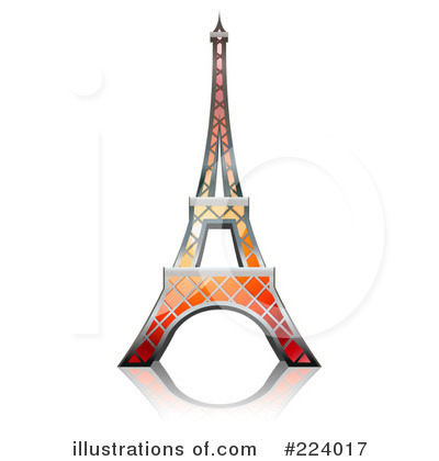 Royalty-Free (RF) Eiffel Tower Clipart Illustration by Oligo - Stock Sample #224017