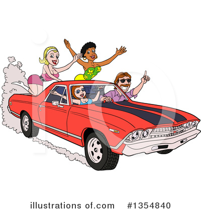 Royalty-Free (RF) El Camino Clipart Illustration by LaffToon - Stock Sample #1354840