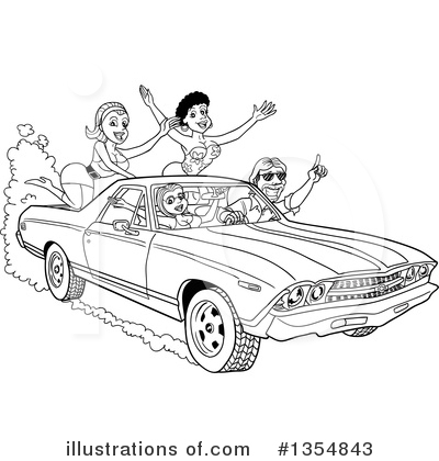 Royalty-Free (RF) El Camino Clipart Illustration by LaffToon - Stock Sample #1354843