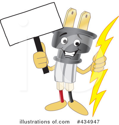 Royalty-Free (RF) Electric Plug Character Clipart Illustration by Mascot Junction - Stock Sample #434947