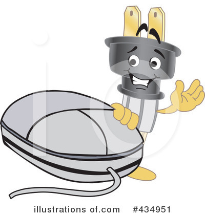 Royalty-Free (RF) Electric Plug Character Clipart Illustration by Mascot Junction - Stock Sample #434951