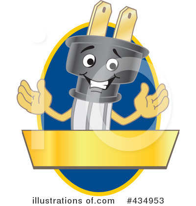Royalty-Free (RF) Electric Plug Character Clipart Illustration by Mascot Junction - Stock Sample #434953