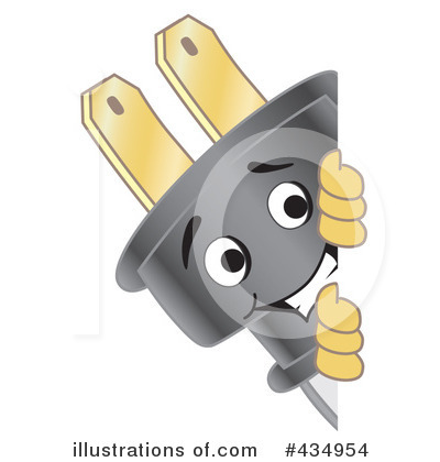 Royalty-Free (RF) Electric Plug Character Clipart Illustration by Mascot Junction - Stock Sample #434954