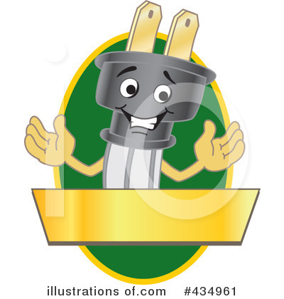 Royalty-Free (RF) Electric Plug Character Clipart Illustration by Mascot Junction - Stock Sample #434961