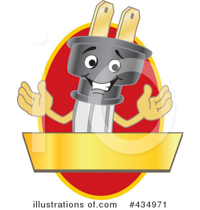 Royalty-Free (RF) Electric Plug Character Clipart Illustration by Mascot Junction - Stock Sample #434971