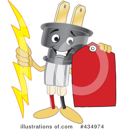 Electric Plug Character Clipart #434974 by Mascot Junction