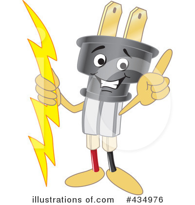 Electric Plug Character Clipart #434976 by Mascot Junction