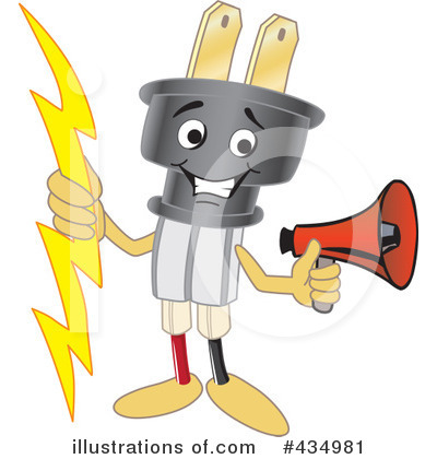 Electric Plug Mascot Clipart #434981 by Mascot Junction
