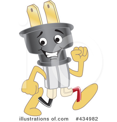 Electric Plug Character Clipart #434982 by Mascot Junction