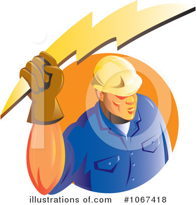 Royalty-Free (RF) Electrician Clipart Illustration by patrimonio - Stock Sample #1067418