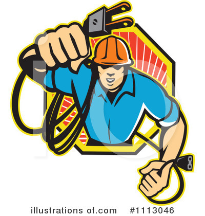 Royalty-Free (RF) Electrician Clipart Illustration by patrimonio - Stock Sample #1113046