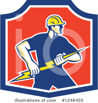 Royalty-Free (RF) Electrician Clipart Illustration by patrimonio - Stock Sample #1246455