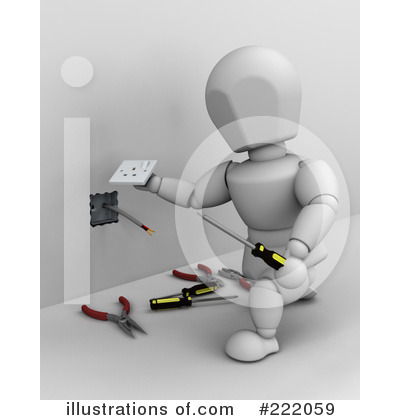 Royalty-Free (RF) Electrician Clipart Illustration by KJ Pargeter - Stock Sample #222059