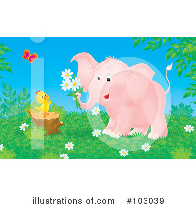 Royalty-Free (RF) Elephant Clipart Illustration by Alex Bannykh - Stock Sample #103039