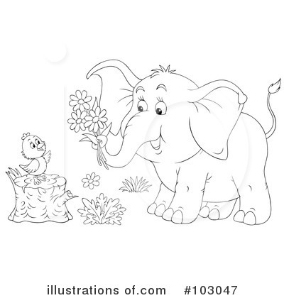 Royalty-Free (RF) Elephant Clipart Illustration by Alex Bannykh - Stock Sample #103047