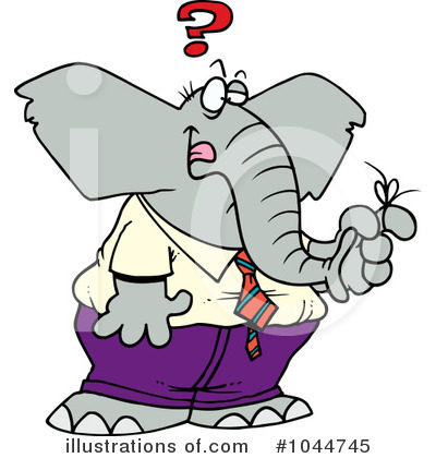 Royalty-Free (RF) Elephant Clipart Illustration by toonaday - Stock Sample #1044745