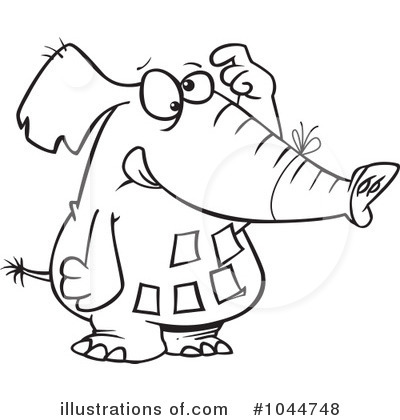 Royalty-Free (RF) Elephant Clipart Illustration by toonaday - Stock Sample #1044748