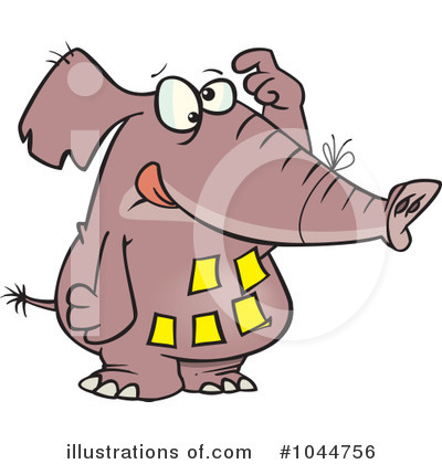 Royalty-Free (RF) Elephant Clipart Illustration by toonaday - Stock Sample #1044756