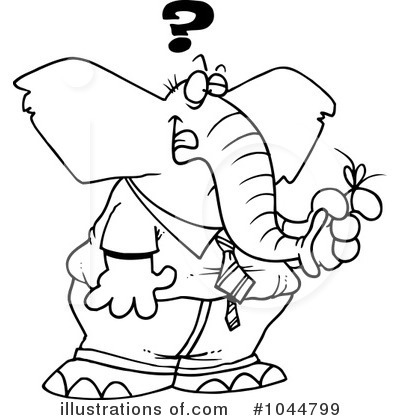Royalty-Free (RF) Elephant Clipart Illustration by toonaday - Stock Sample #1044799